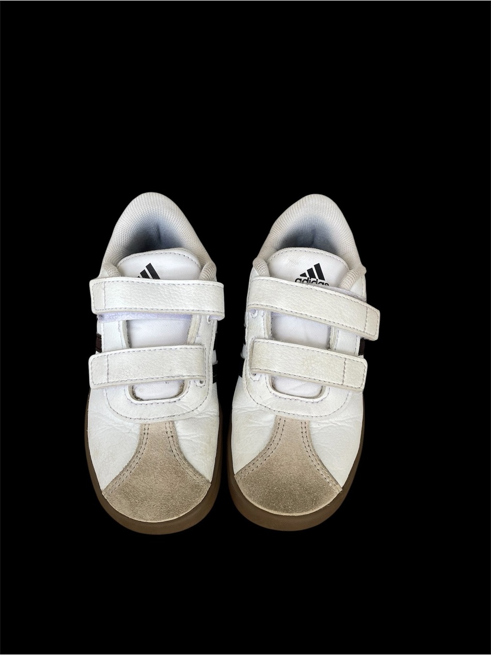 Adidas Toddler Sneakers Size 10K – White & Black Velcro Shoes - Picture 2 of 5